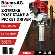 Baumr-AG 52cc 2-Stroke Petrol Post Driver with 2 Drive Sockets