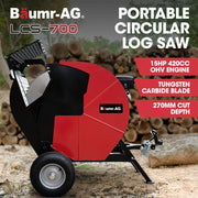 BAUMR-AG LCS-700 Portable Log Circular Saw, 15HP, 270MM Cut Depth