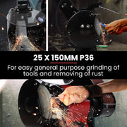 BAUMR-AG Bench Grinder and Belt Sander Combo, 150mm Grinding Disc, 50 x 686mm Linisher, Brushless Motor, Worklight