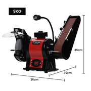 BAUMR-AG Bench Grinder and Belt Sander Combo, 150mm Grinding Disc, 50 x 686mm Linisher, Brushless Motor, Worklight