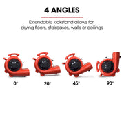 BAUMR-AG Carpet Floor Dryer Air Mover Blower Fan, 3-Speed, 1300CFM, Commercial/Home