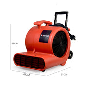 BAUMR-AG Carpet Floor Dryer Air Mover Blower Fan, 3-Speed, 1400CFM, Commercial/Home, Telescopic Handle and Wheels