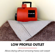 BAUMR-AG Carpet Floor Dryer Air Mover Blower Fan, 3-Speed, 1400CFM, Commercial/Home, Telescopic Handle and Wheels
