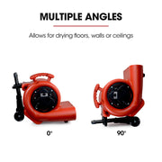 BAUMR-AG Carpet Floor Dryer Air Mover Blower Fan, 3-Speed, 1400CFM, Commercial/Home, Telescopic Handle and Wheels