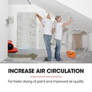 BAUMR-AG Carpet Floor Dryer Air Mover Blower Fan, 3-Speed, 1400CFM, Commercial/Home, Telescopic Handle and Wheels