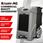 BAUMR-AG 90L/day Commercial Industrial LGR Air Dehumidifier for Mould, Portable, Stackable, LCD Display, Wheels
