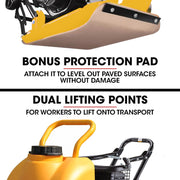 PRE-ORDER BAUMR-AG 94kg 420x540mm 6.5HP Plate Compactor, Sprinkler System, Paver Pad (BCX-750)