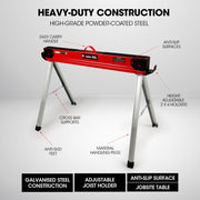 Baumr-AG 2 x Steel Sawhorses, 1000kg Capacity, Folding, 2x4 Support Arms