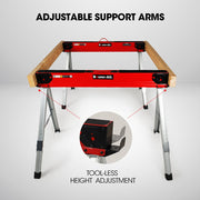 Baumr-AG 2 x Steel Sawhorses, 1000kg Capacity, Folding, 2x4 Support Arms
