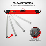 Baumr-AG 2 x Steel Sawhorses, 1000kg Capacity, Folding, 2x4 Support Arms