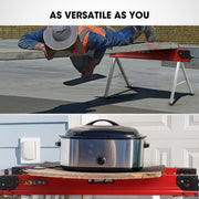 Baumr-AG 2 x Steel Sawhorses, 1000kg Capacity, Folding, 2x4 Support Arms