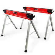 Baumr-AG 2 x Steel Sawhorses, 1000kg Capacity, Folding, 2x4 Support Arms