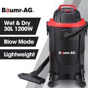 BAUMR-AG 30L 1200W Wet and Dry Vacuum Cleaner, with Blower, for Car, Workshop, Carpet
